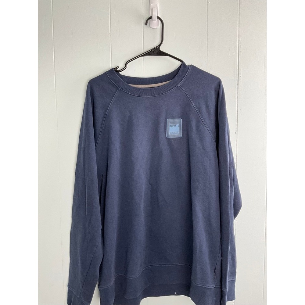 Patagonia Mens Regenerative Organic Certified Cotton Crewneck Sweatshirt Navy L‎